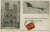 deuxième grande semaine d'aviation en 1910 carte publicitaire Sigaut